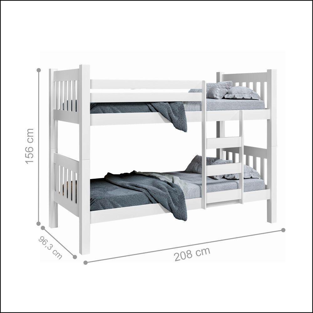 Beliche Gael Solteiro Branco Com Colchões - 4