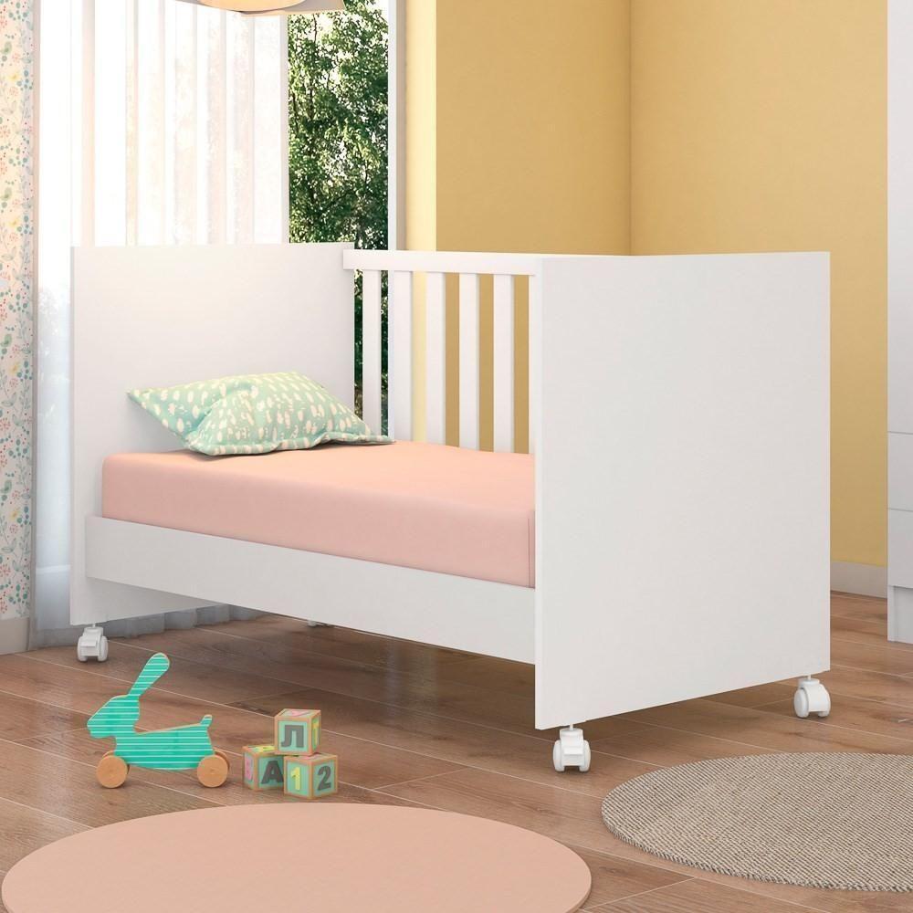 Berço Mini Cama Doce Sonho Com Rodizios Branco - 5