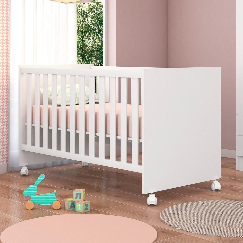 Berço Mini Cama Doce Sonho Com Rodizios Branco - 6