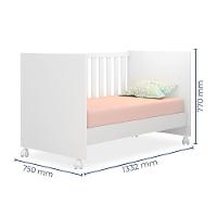 Berço Mini Cama Doce Sonho Com Rodizios Branco - 2