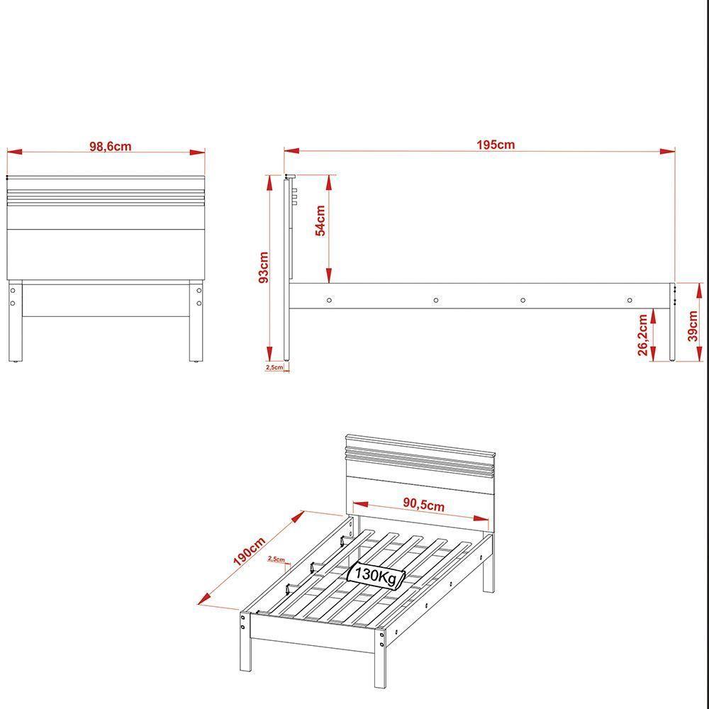Cama De Solteiro Mdp Cm8010 Branco - 4