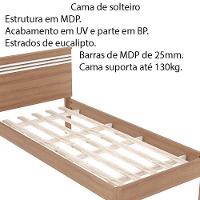 Cama De Solteiro Mdp Cm8010 Amendoa branco - 6