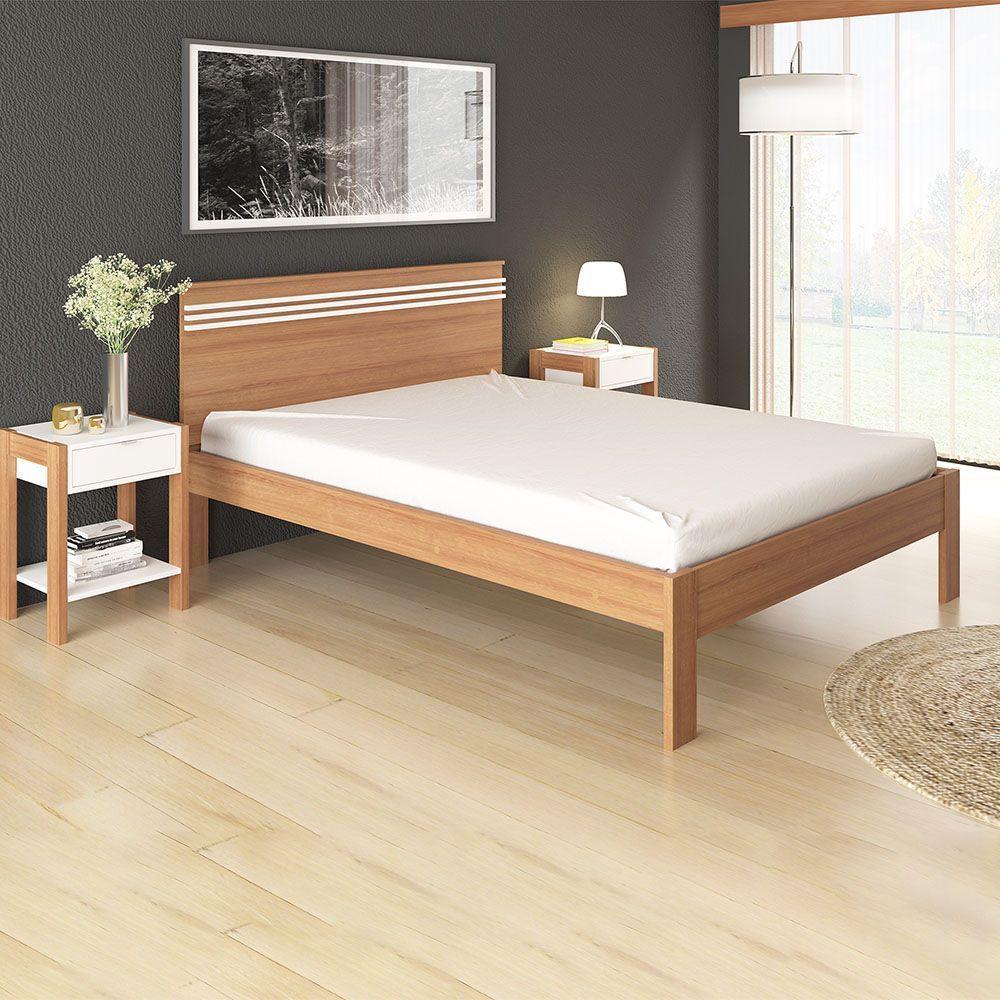 Cama De Casal Mdp Cm8009 Amendoa branco - 4
