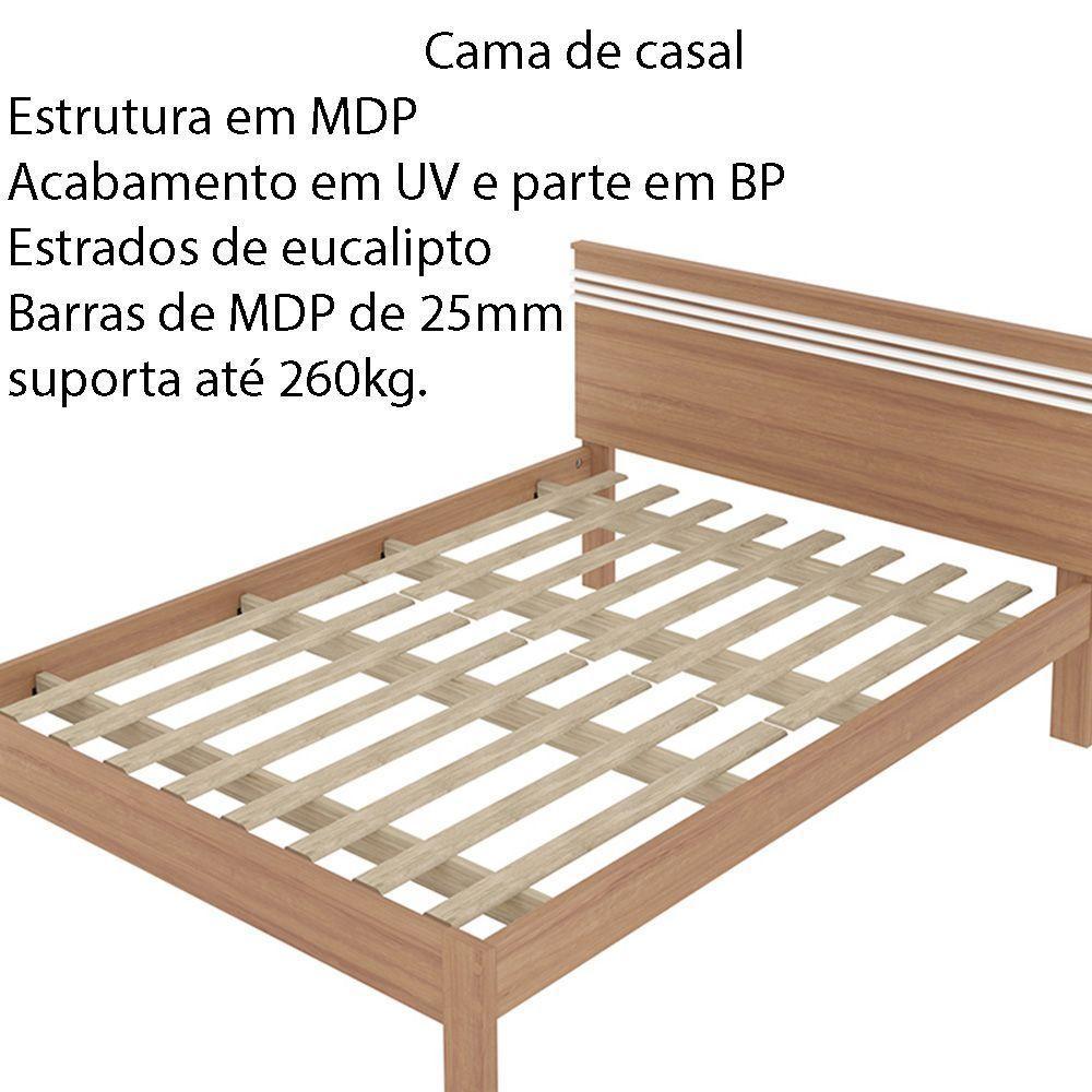 Cama De Casal Mdp Cm8009 Amendoa branco - 6