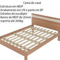 Cama De Casal Mdp Cm8009 Amendoa branco - 6