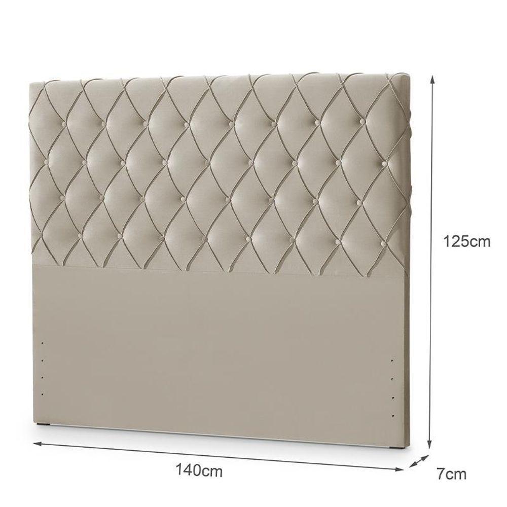 Cabeceira Estofada Miami Para Camas Casal 140 Cm Areia Areia - 2