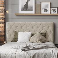 Cabeceira Estofada Miami Para Camas Casal 140 Cm Areia Areia - 1