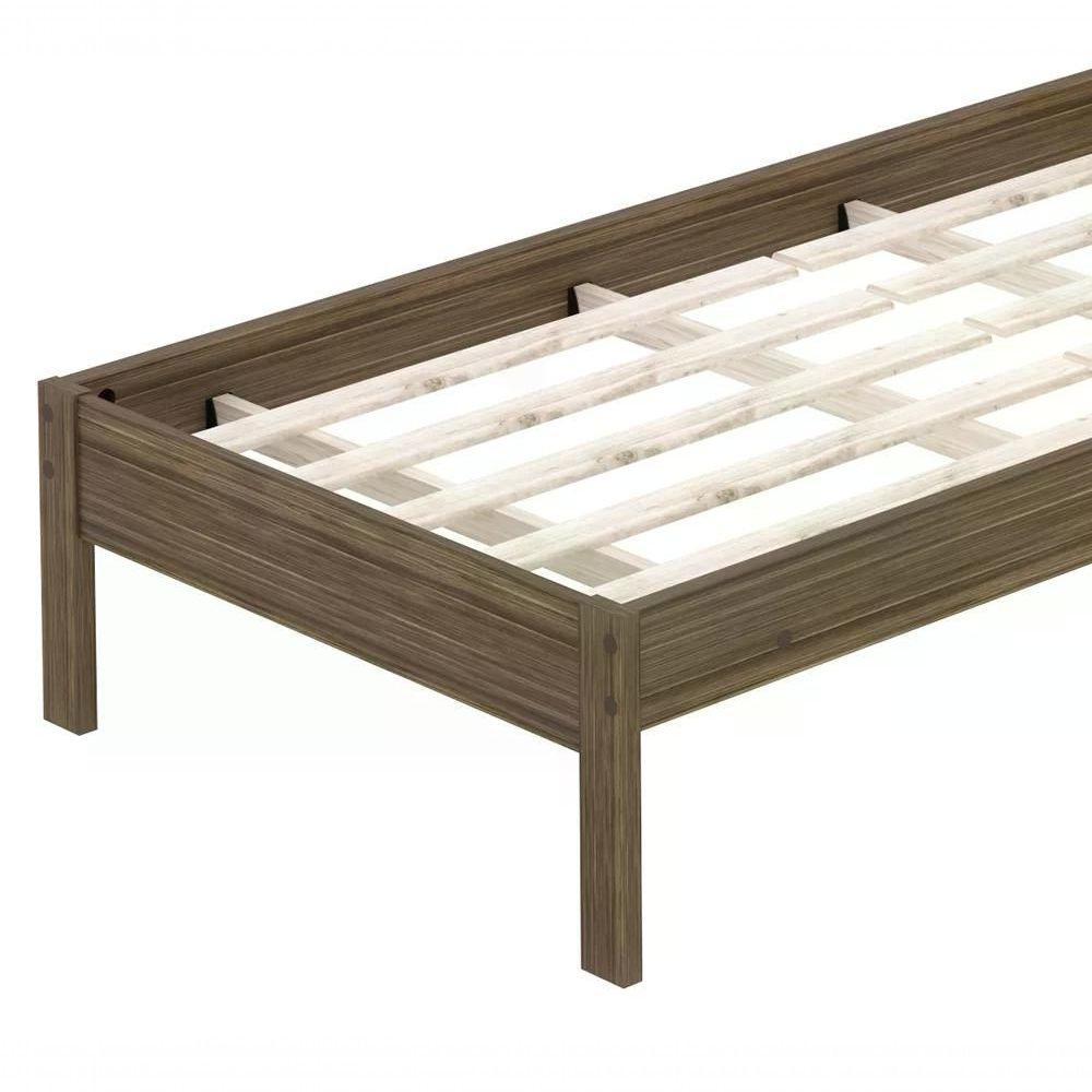 Cama Solteiro Cm8004 Nogal Branco Tecno Mobili Nogal Branco - 5