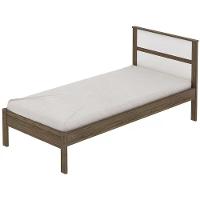 Cama Solteiro Cm8004 Nogal Branco Tecno Mobili Nogal Branco - 1