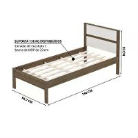 Cama Solteiro Cm8004 Nogal Branco Tecno Mobili Nogal Branco - 8