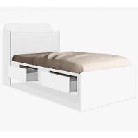 Cama Bau Quarto Tamires Solteiro 98cm Branco Branco - 3