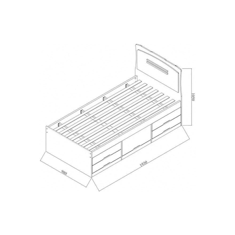 Cama Solteiro Julia C/Cômoda 5 Gavetas Branco Brilho - 2
