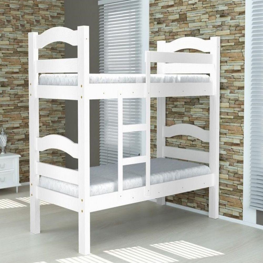 Cama Beliche Robusta 088 Madeira Maciça C/Escada Brilho - 1