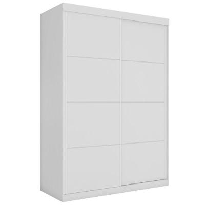 Guarda Roupa Solteiro Trevor 2 Portas de Correr 3 Gavetas Branco MDP