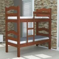 Beliche Solteiro Robusta Madeira Maciça C/Escada Amêndoa - 1