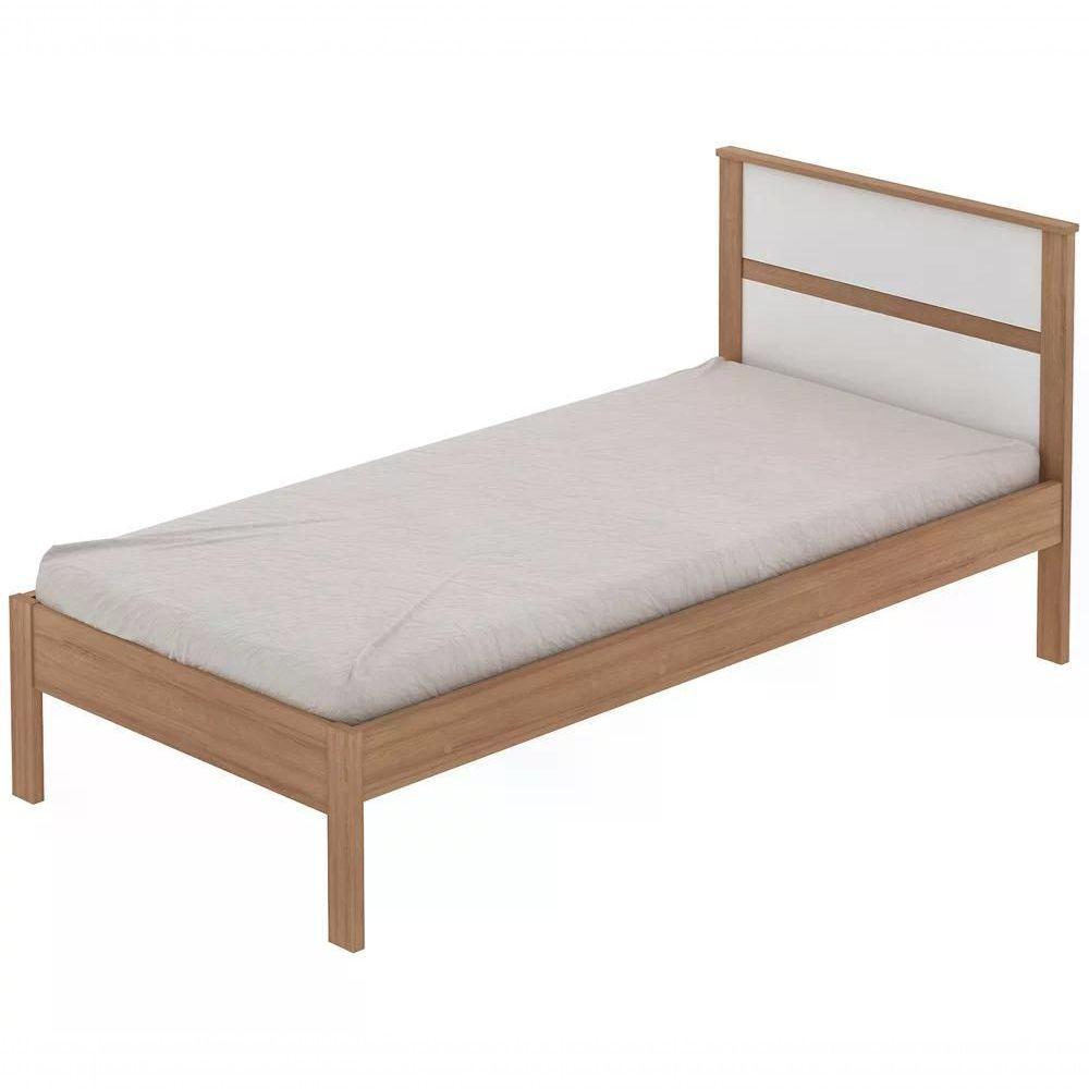 Cama Solteiro Cm8004 Amendoa Branco Amendoa Branco - 1