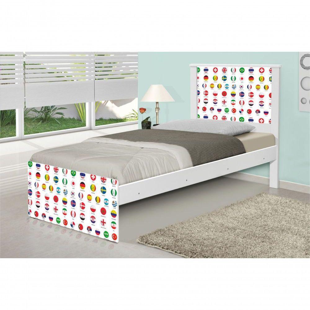 Cama Solteiro Futebol Seleções Copa Com Colchão - 1