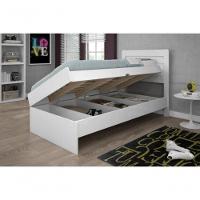 Cama Solteiro Baú Larissa Branca Com Colchão - 1