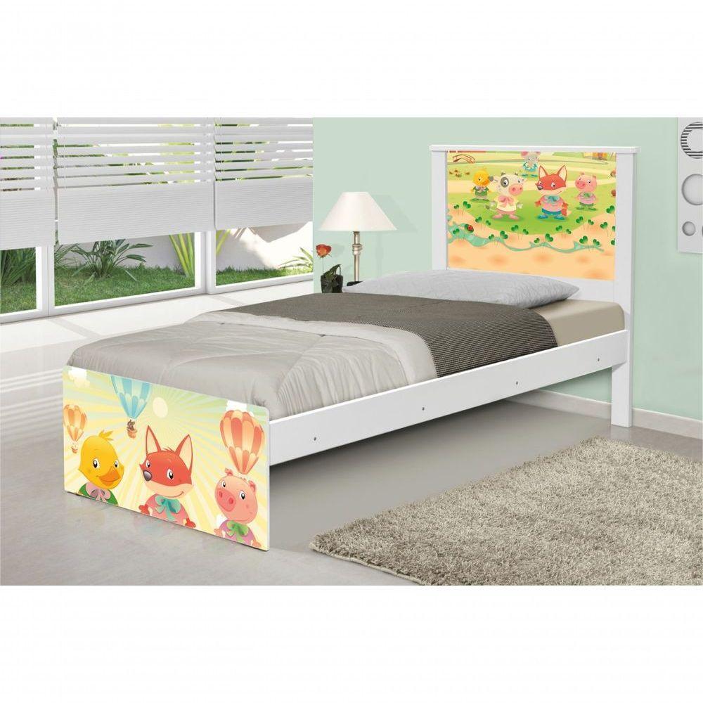 Cama Solteiro Fazendinha Animais Com Colchão - 1