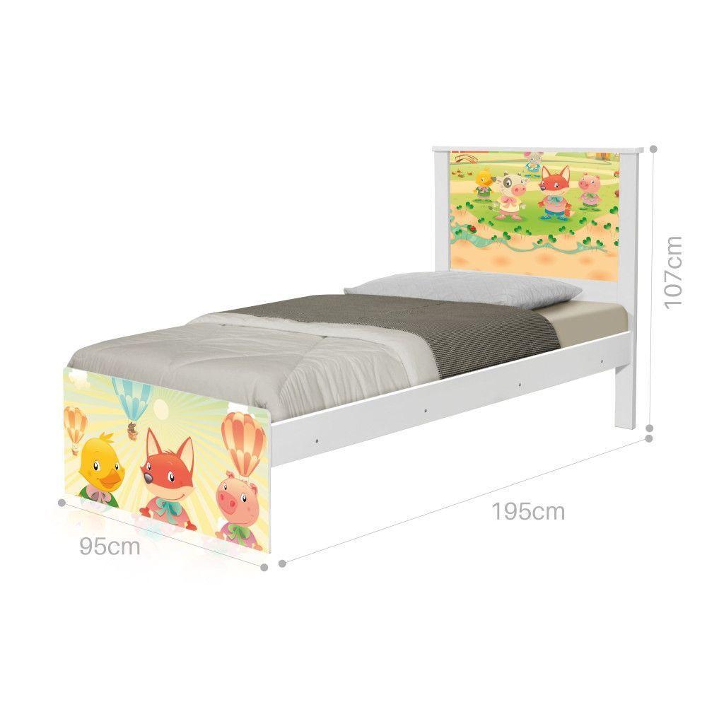 Cama Solteiro Fazendinha Animais Com Colchão - 4