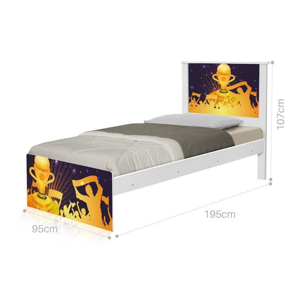 Cama Solteiro Futebol Troféu Com Colchão - 5