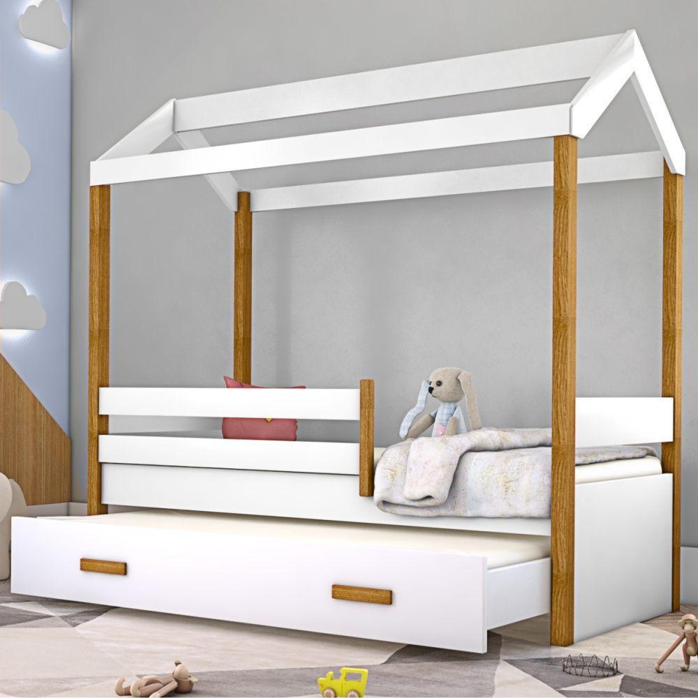 Cama Montessori Cabana Com Auxiliar Solteiro - 4