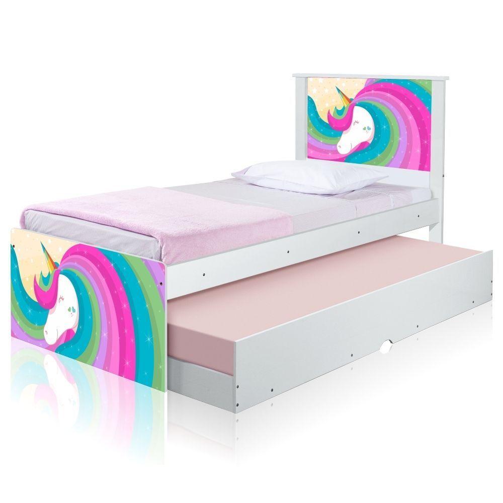Cama Arco íris Unicórnio Com Auxiliar E Colchões - 5
