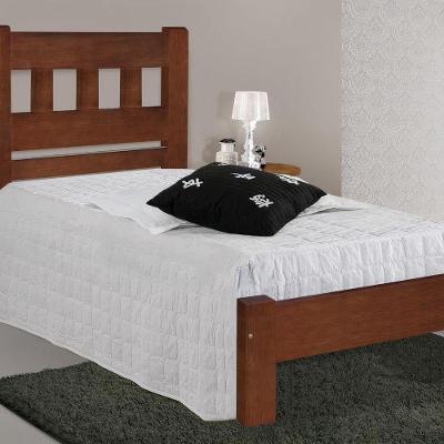 Cama de Solteiro Marrocos de Madeira Angelim Castanho