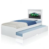 Cama Bibox Solteiro Carro Verde Veloz Com Colchões - 5