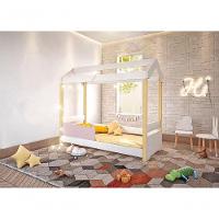 Cama De Solteiro Poppy Branco/rosê Com Led - 2