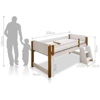 Cama Elevada Solteiro Lari Com Nichos Branco E Mel - 5