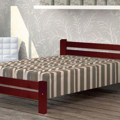 Cama Queen Size Itália de Madeira Maciça Angelim Mogno