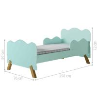 Cama Infantil Nuvem Verde Com Proteção Lateral E Colchão - 3