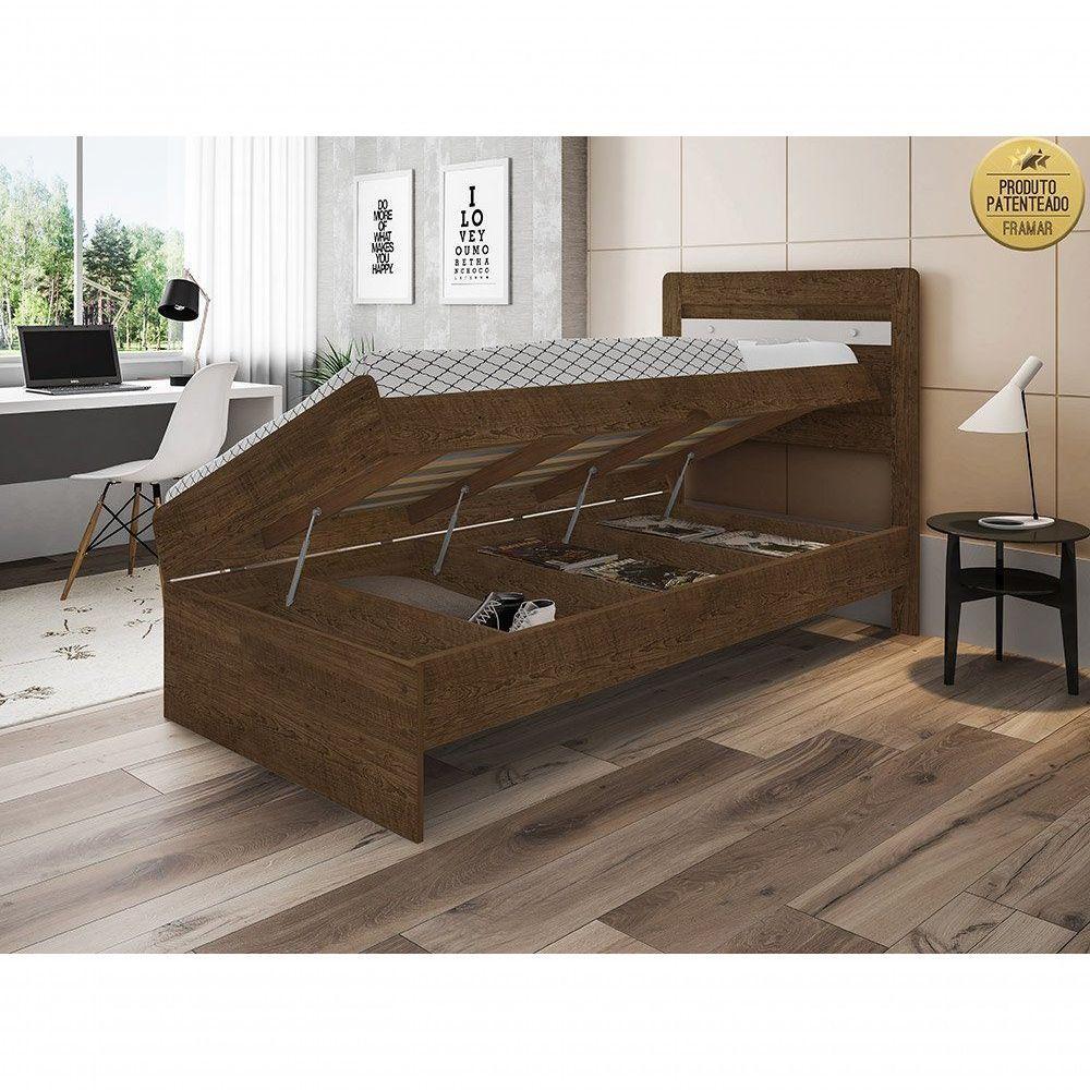 Cama Solteiro Malbec Off White Com Colchão - 1