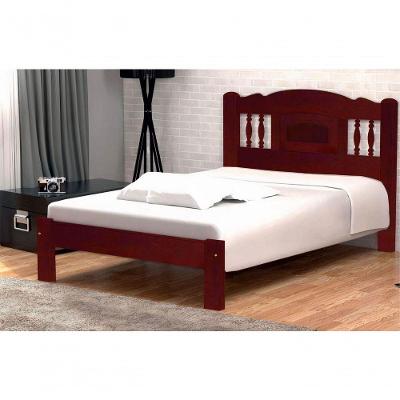 Cama Queen Size Atenas de Madeira Maciça Angelim Pedra Tauari Mogno