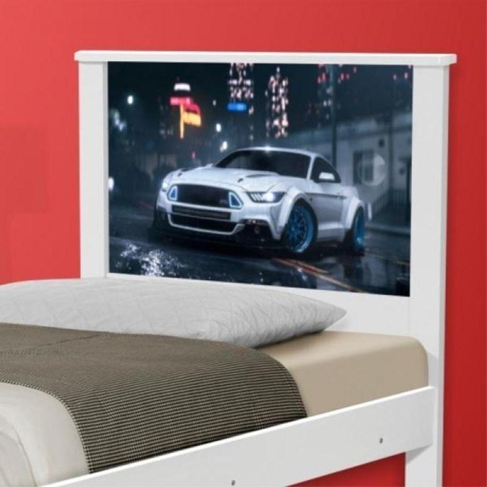 Cama Solteiro Carro Branco Potente Com Colchão - 2