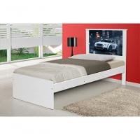 Cama Solteiro Carro Branco Potente Com Colchão - 1