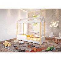 Cama Jéssica Solteiro Branco Com Colchão E Led - 2