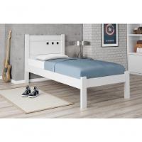 Cama Solteiro Paola Ii Branco Com Colchão Framar Móveis - 1