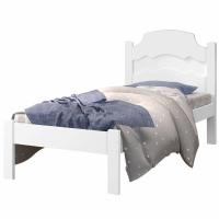 Cama Solteiro Iris Branco E Azul Branco Com Colchão - 1