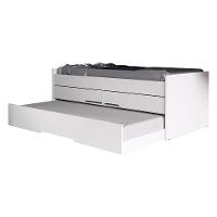 Cama Bicama Solteiro Juliette com Auxiliar e Gavetas Branco - 3