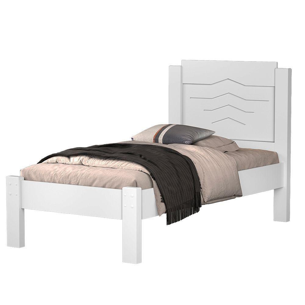 Cama Solteiro Jade Branco - 1