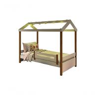 Cama Casa Eliz Branco Mel Com Cordão De Luzes Led - 1