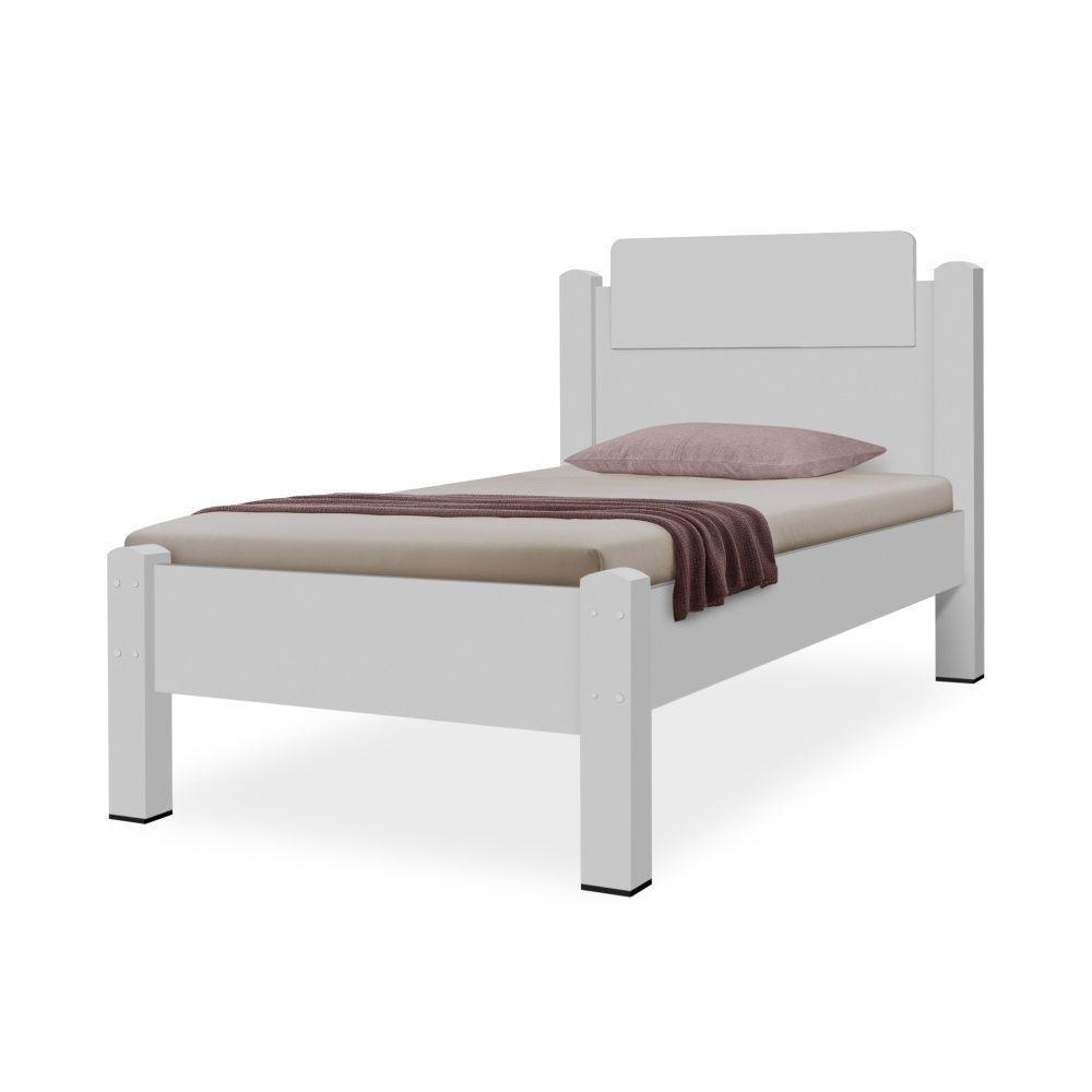 Cama De Solteiro Ryan Branco Com Colchão - 3
