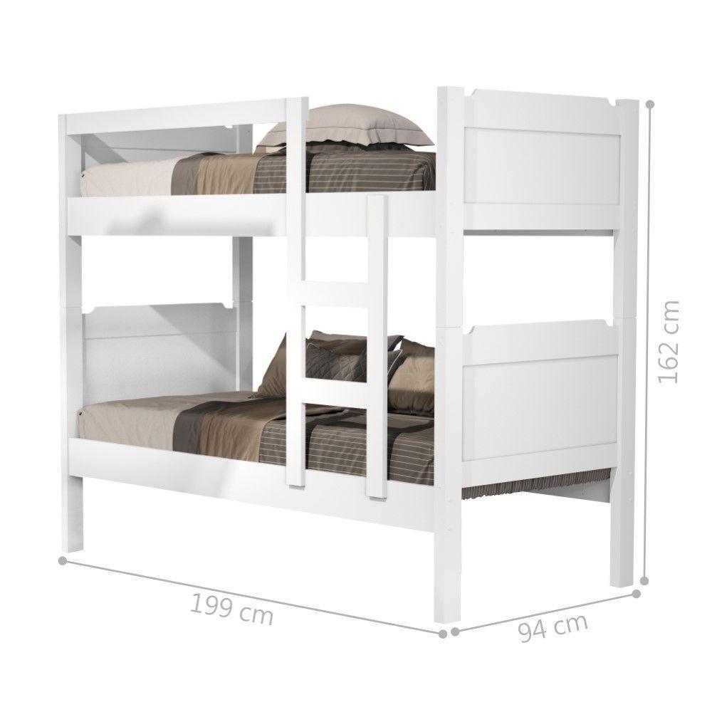 Beliche Kassandra Solteiro Branco Com Colchões - 3