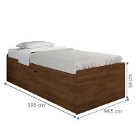 Cama Solteiro Baú Cinthya Malbec Com Colchão - 3