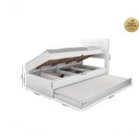 Cama Solteiro Com Cama Auxiliar Branco - 15