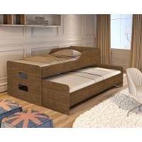 Cama Com Auxiliar Florença Castanho Com Colchão