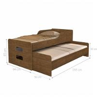 Cama Com Auxiliar Florença Castanho Com Colchão - 5