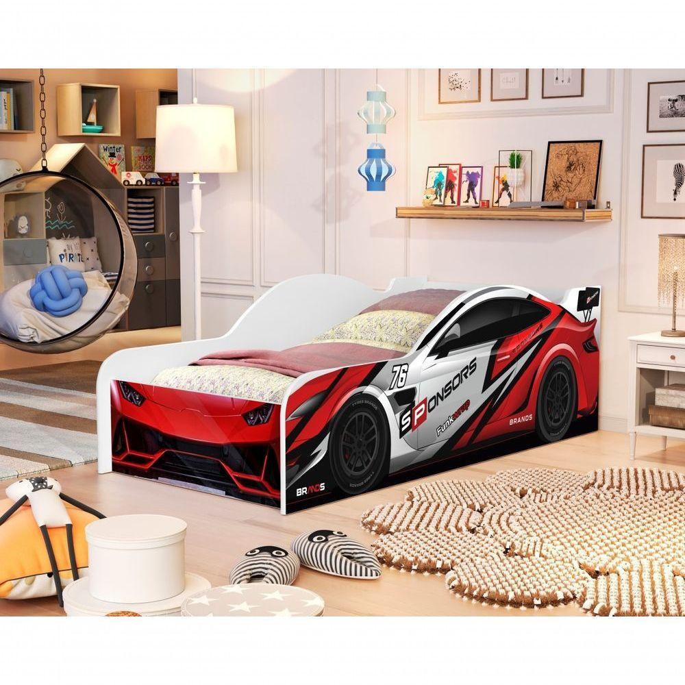 Cama Solteiro Carro Vermelho Power Com Colchão - 2